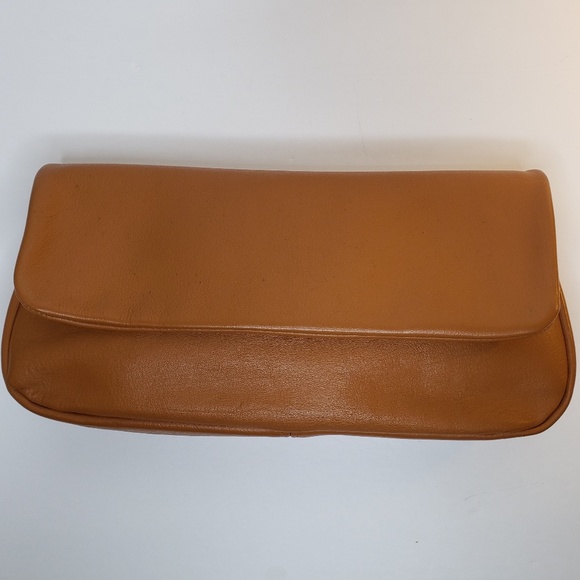 Margolin Handbags - Margolin Vintage Stylish Flap Over Leather Clutch